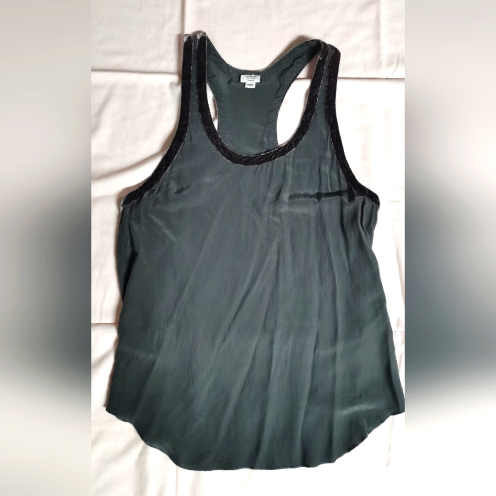 Wilfred Aritzia Women's 100%Silk Gray Sleeveless Tank Blouse Top XS